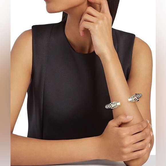 Enamel Tiger Cuff Bracelet Bangel - Picture 7 of 8